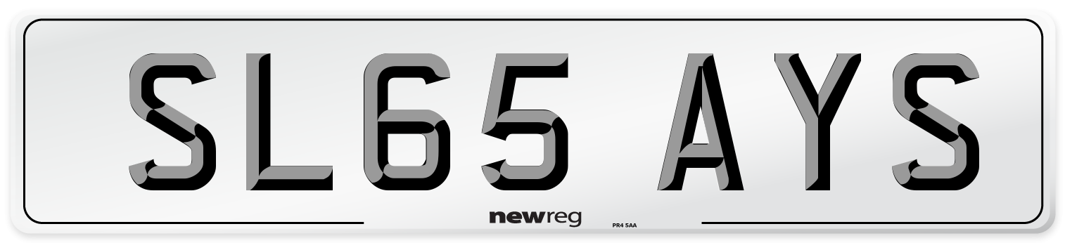 SL65 AYS Number Plate from New Reg